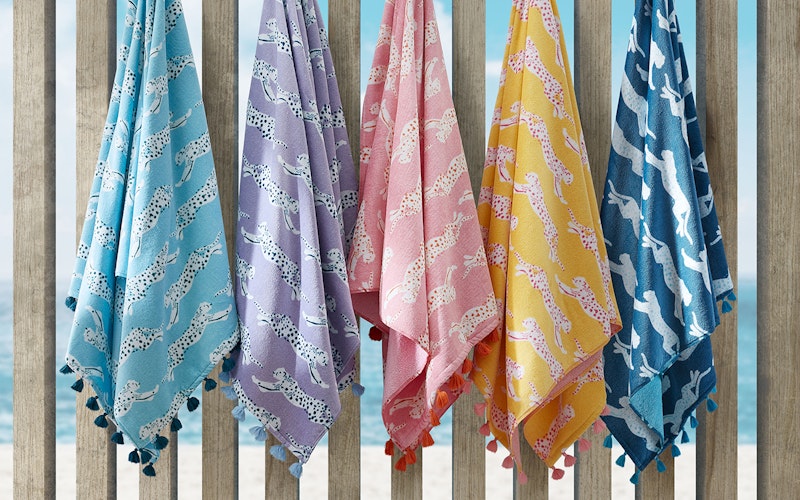 Leaping Leopard Beach Towel