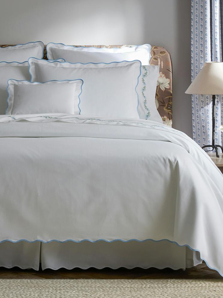 Louise Pique Lumbar Pillow Cover | Matouk Luxury Linens