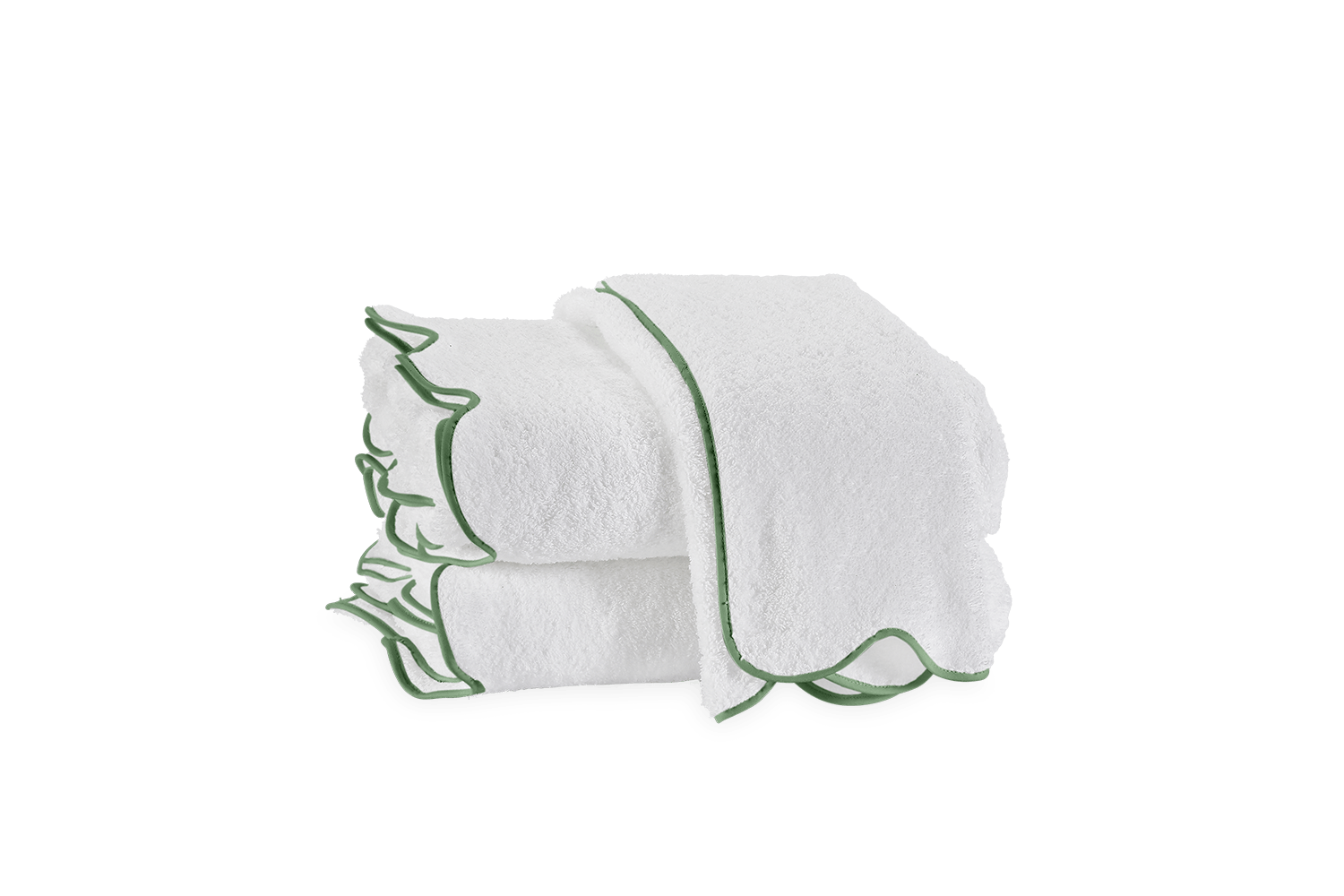 Cairo Scallop Bath Sheet in Palm | Matouk Luxury Linens