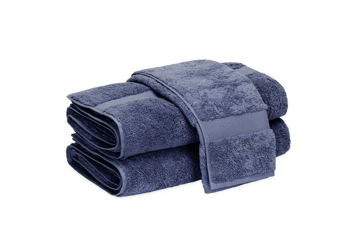 Matouk Lotus WASH CLOTH towel ~ Set of 2 ~ COBALT 